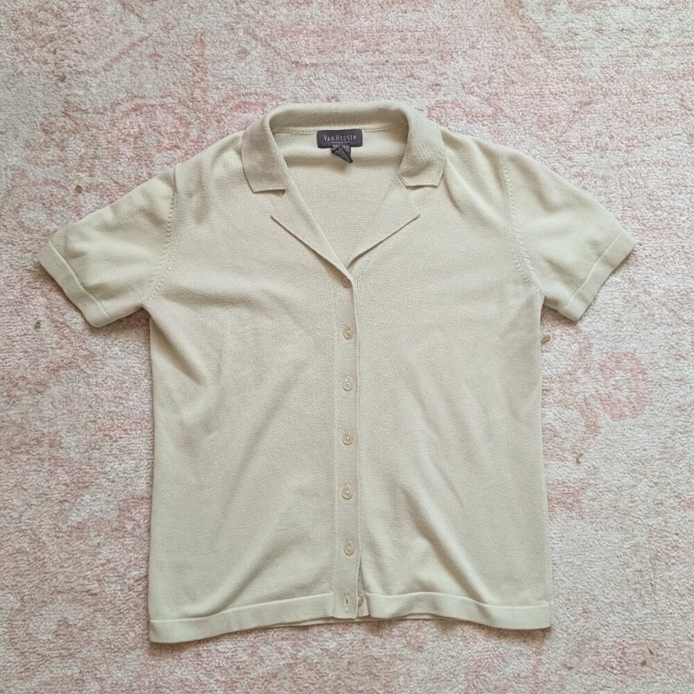 Sage green button up sweater